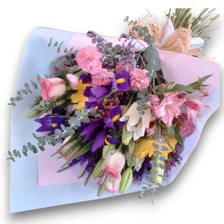 ✨ Segundo Ramo Más Vendido: Rosas Rosadas, Iris y Lirios 1