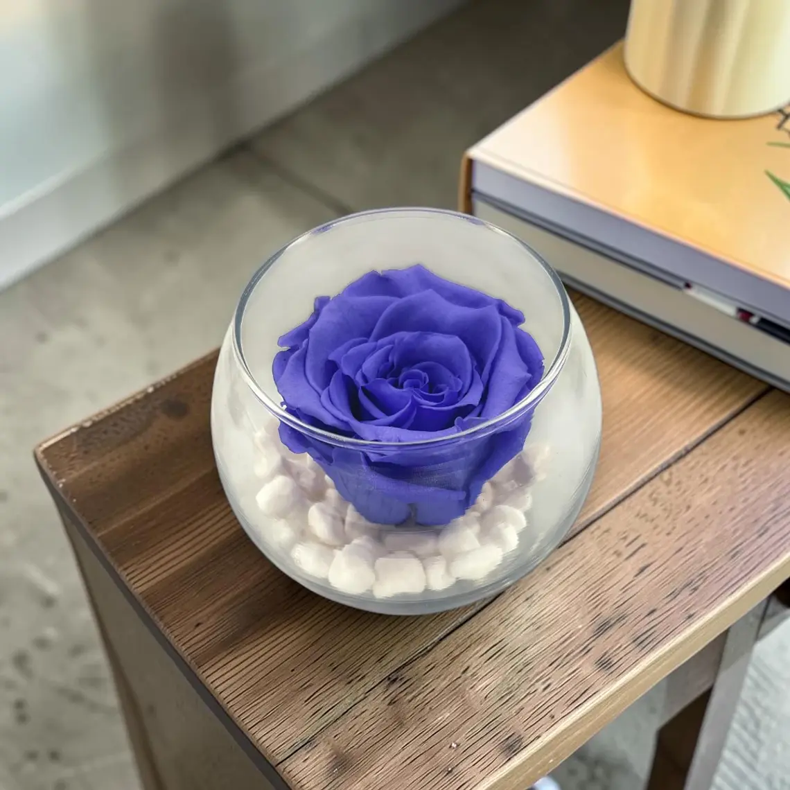 Rosa Eterna Lila en Esfera de Cristal 1