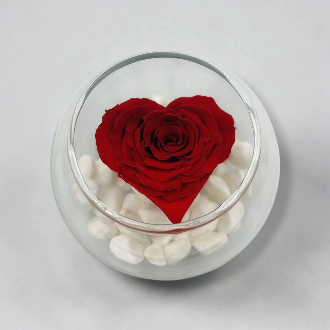 Rosa Eterna Corazón en esfera de Cristal – Diseño Zen 2