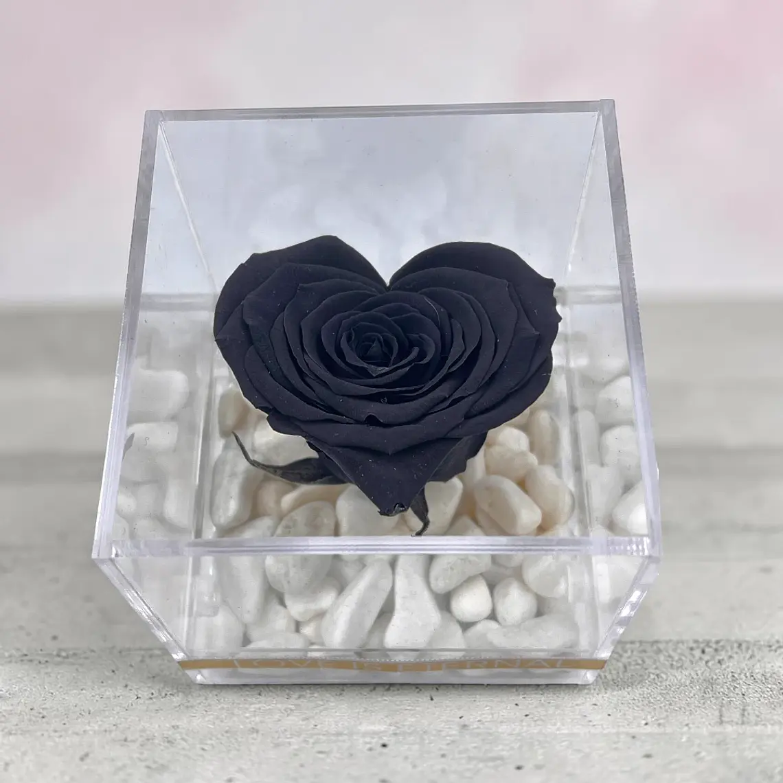 Mini Rosa Negra en Forma de Corazón 1