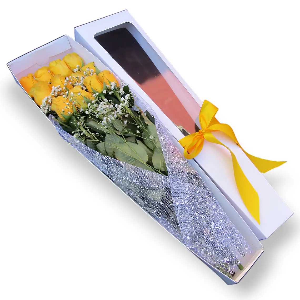 Caja de 12 rosas Amarillas 1