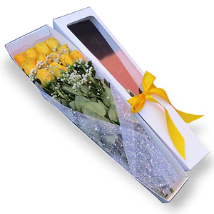 Caja de 12 rosas Amarillas