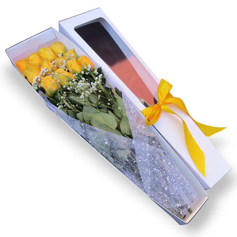 Caja de 12 rosas Amarillas 1