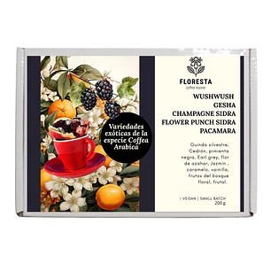 Pack Premium Floresta 5 Variedades Cafe (Grano entero o molido) 200g. (10%DESCUENTO)(ANTES: $27.600 CYBER: $24.840)