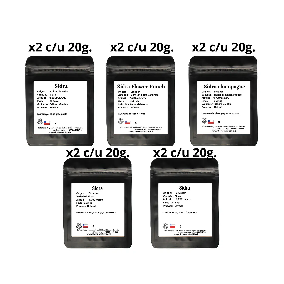 Pack Premium 5 SIDRAS x10 un. 20g. (200g.)(25%DESCUENTO) ( ANTES: $32.700 PRECIO CYBER: $24.525) 2