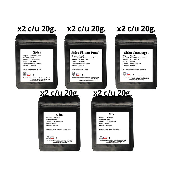 Pack Premium 5 SIDRAS x10 un. 20g. (200g.)(25%DESCUENTO) ( ANTES: $32.700 PRECIO CYBER: $24.525) 2