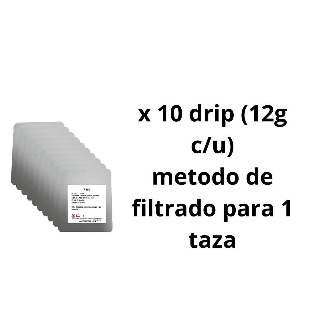 Caja drip cafe Peru perfil espresso (10% DESCUENTO) (ANTES: $6.990 CYBER: $6.291) 2