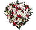 Heart of White and Red Flowers