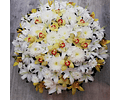 Wreath of White and Yellow Flowers