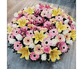 Coroa de Flores Campestre Cor-de-Rosa