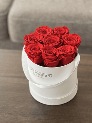 Box rosas preservadas rojas