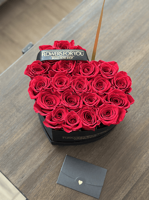 Box corazón rosas M