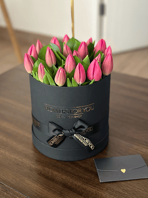Box 20 tulipanes rosados