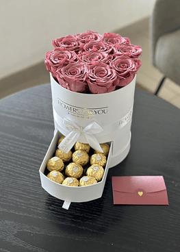 Box gaveta con rosas preservadas