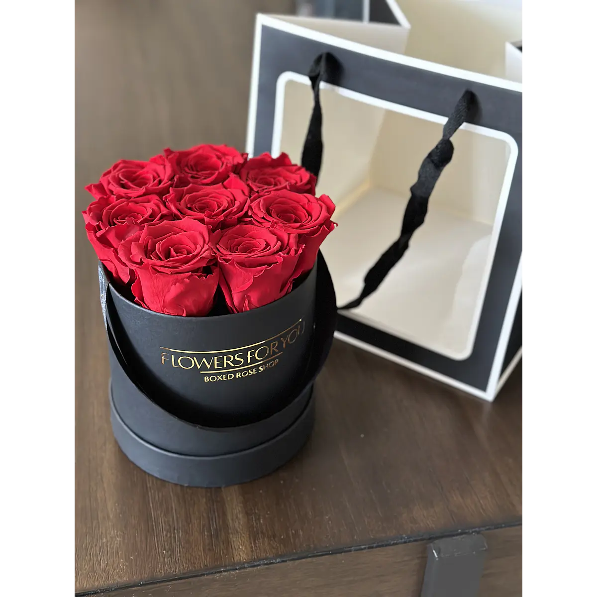 Box rosas preservadas rojas