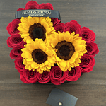 Box rosas y girasoles 