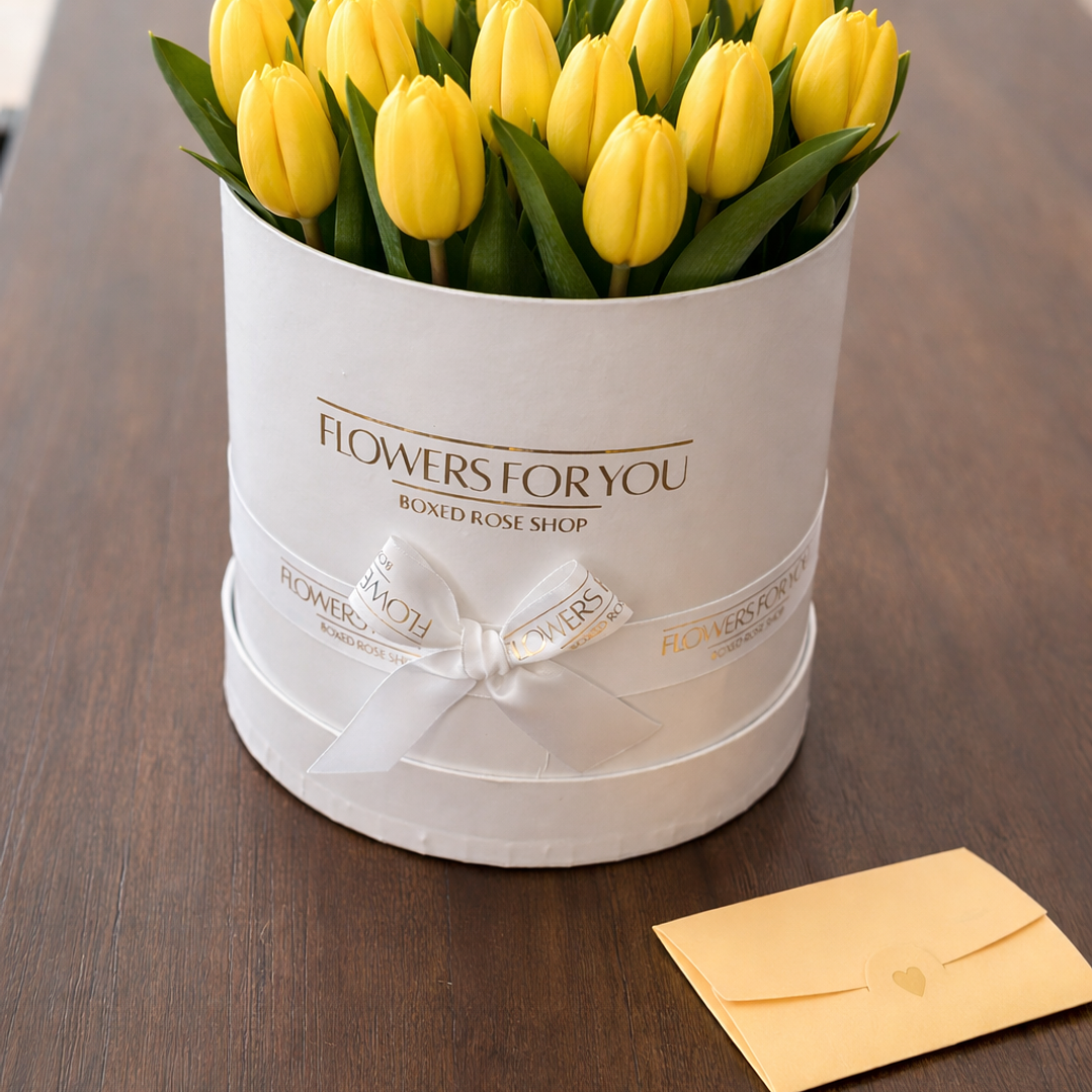 Box 20 tulipanes amarillos 3