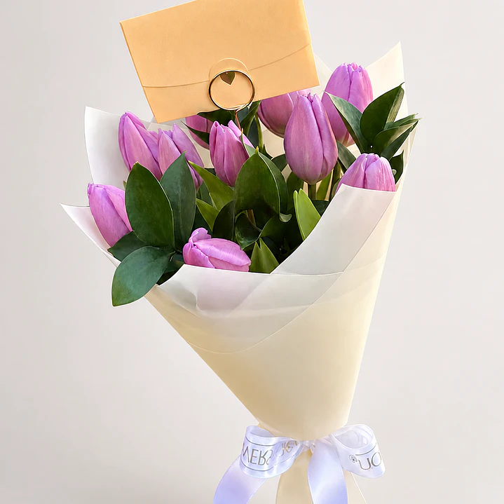 Ramo 10 Tulipanes lila 1