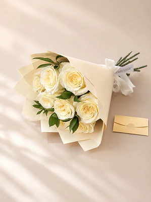 Ramo 7 rosas blancas