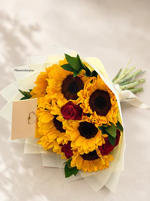 Ramo Mixto de Girasoles y Rosas