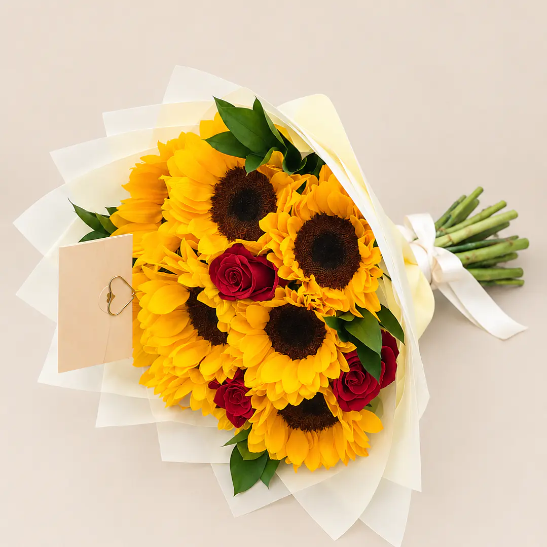 Ramo Mixto de Girasoles y Rosas 1