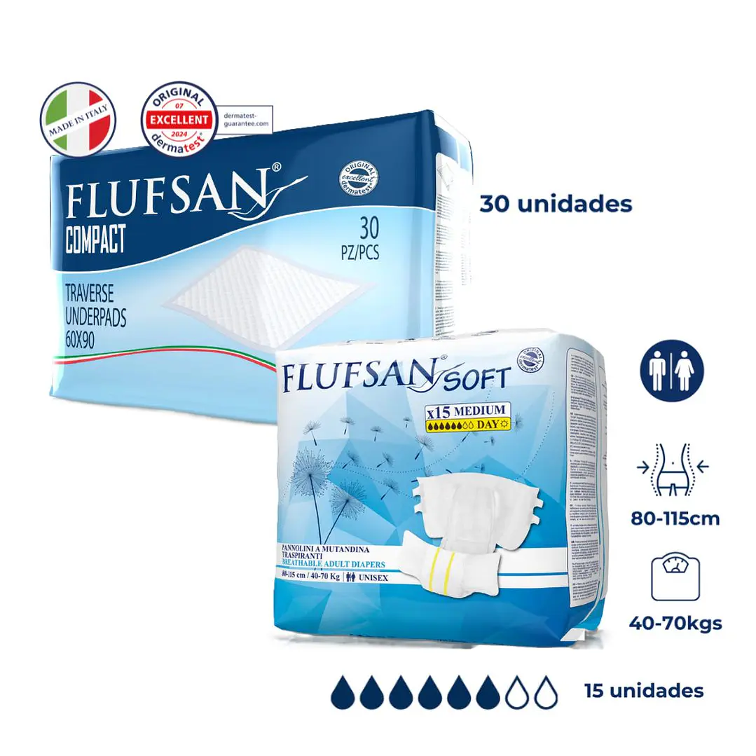 PROMO 1: Pañal Día Talla M + Sabanillas Compact 1