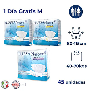 Flufsan Soft Talla M | Día + Noche + 1 Día GRATIS (45 Unidades)