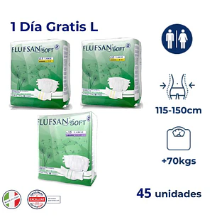 Flufsan Soft Talla L | Día + Noche + 1 Día GRATIS (45 Unidades)