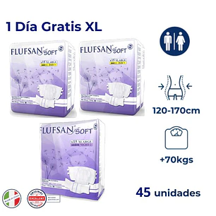 Flufsan Soft Talla XL | Día + Noche + 1 Día GRATIS (45 Unidades)