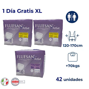 Flufsan Active Talla XL | Día + Noche + 1 Día GRATIS (42 Unidades)