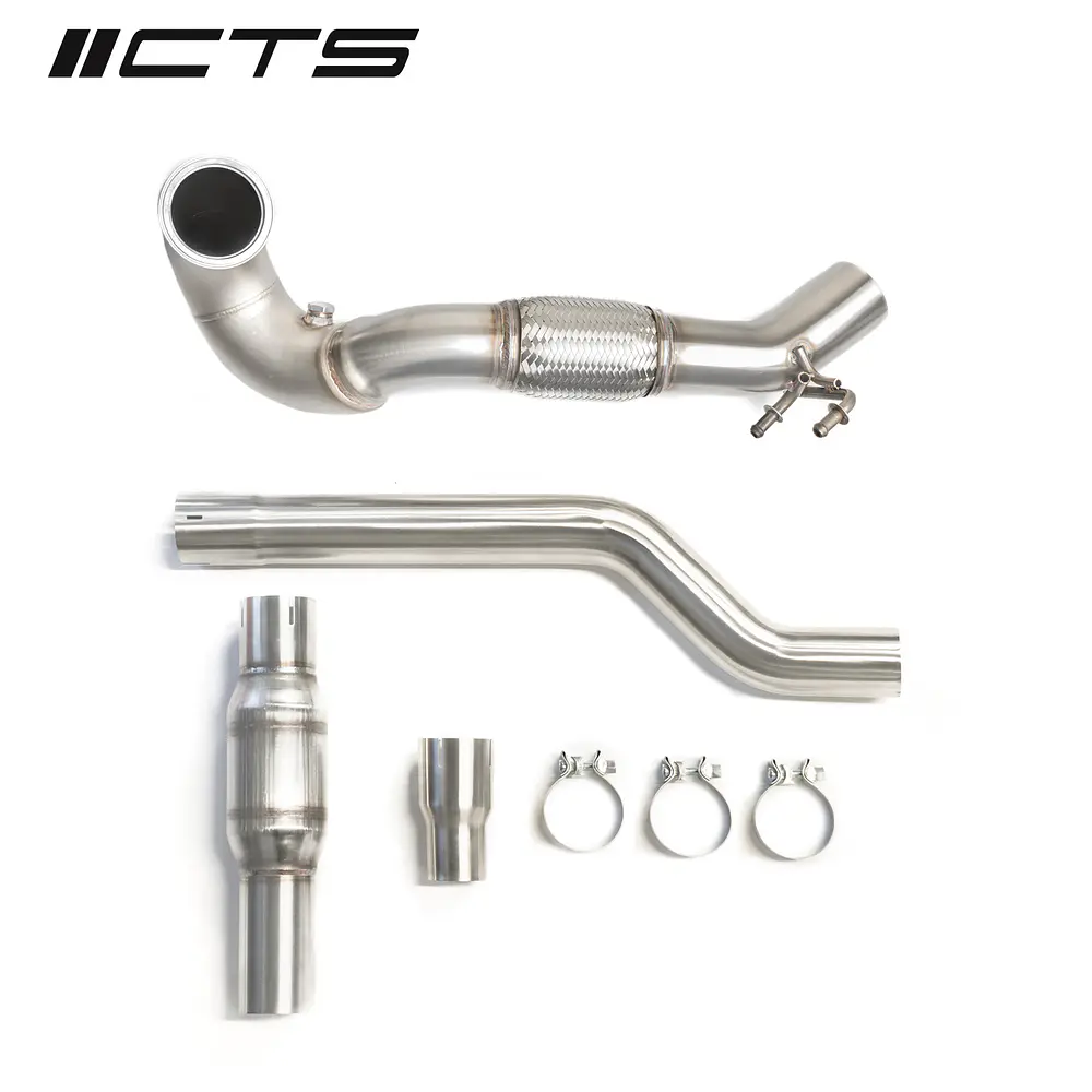 CTS Turbo MQB AWD Exhaust Downpipe with HIGH FLOW CAT (MK7/MK7.5 Golf AWD, Golf R, A3/S3/TT/TT-S Quattro) - IMPORTACION RAPIDA 1