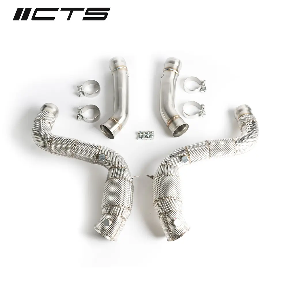 CTS TURBO MERCEDES-BENZ AMG W205/M177 C63/63S DOWNPIPES HIGH-FLOW CATS - IMPORTACION RAPIDA 1