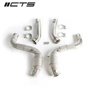 CTS TURBO MERCEDES-BENZ AMG W205/M177 C63/63S DOWNPIPES HIGH-FLOW CATS - IMPORTACION RAPIDA