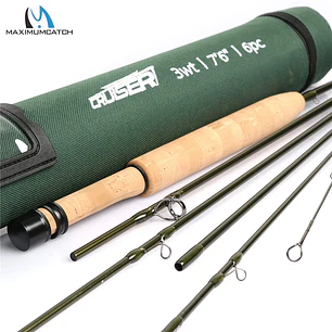 Maximumcatch Cruiser 7/7.5/8ft 2/3/4wt Fly Fishing Rod IM10 Carbon Fiber 6Piece Travel Fly Rod with Cordura Tube