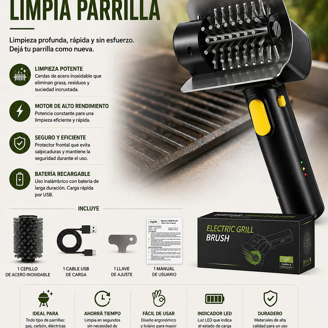 Cepillo electrico limpiaparrillas 1