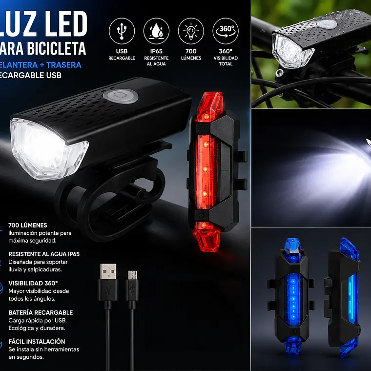 Luz led para bicicleta 1