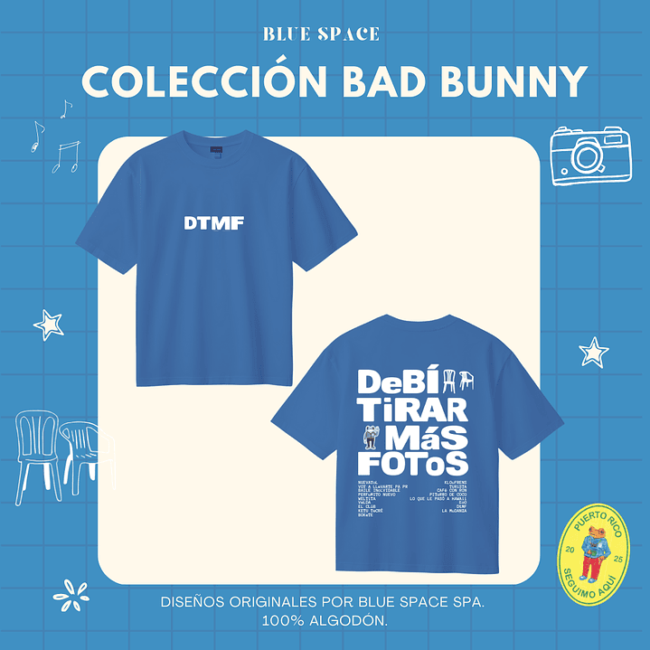 Polera BAD BUNNY - DTMF TOUR CHILE 3