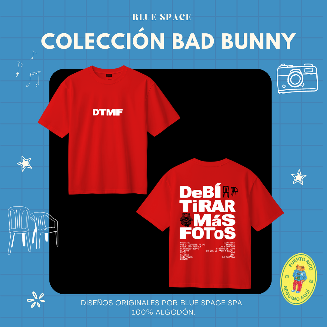 Polera BAD BUNNY - DTMF TOUR CHILE 2