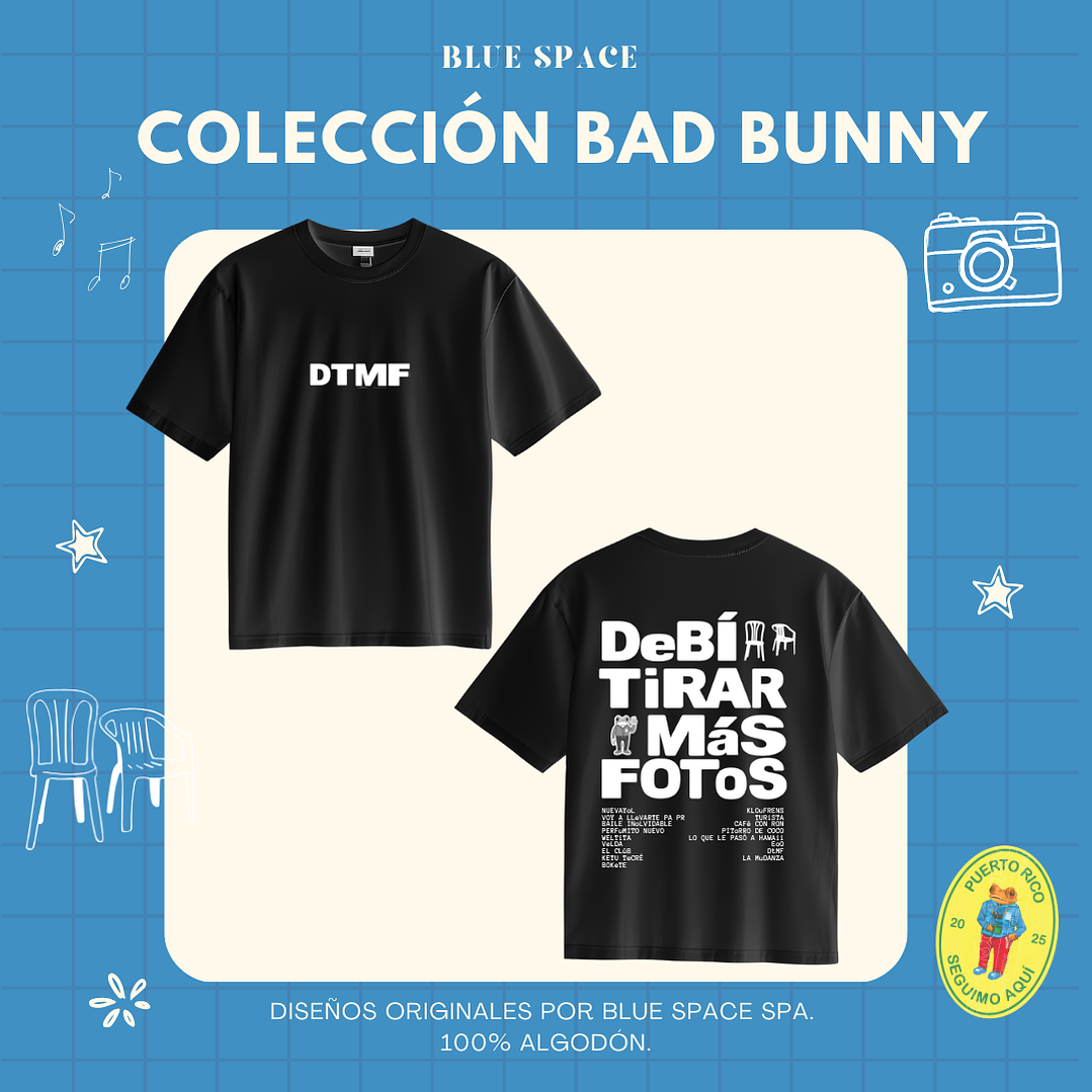 Polera BAD BUNNY - DTMF TOUR CHILE 1