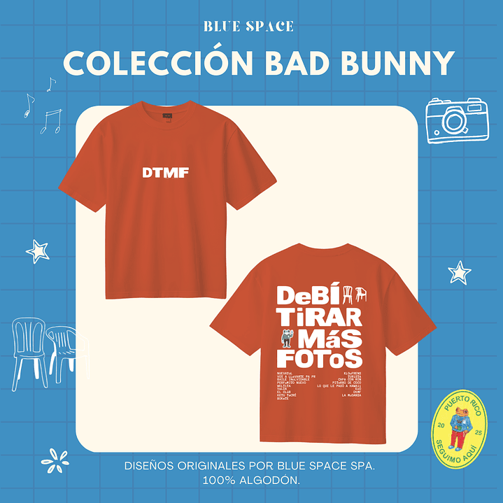 Polera BAD BUNNY - DTMF TOUR CHILE 9