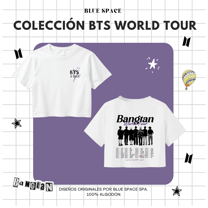 Polera BTS - WORLD TOUR CHILE VER 1.  3