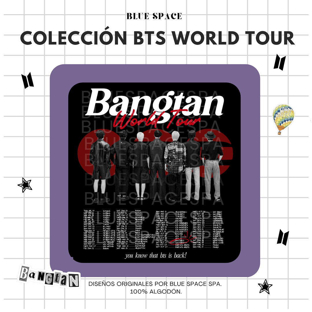 Polera BTS - WORLD TOUR CHILE VER 1.  15