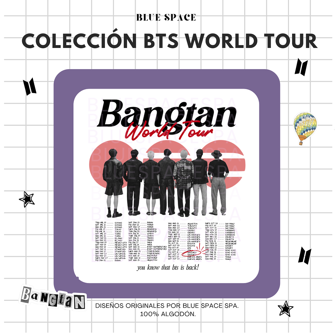 Polera BTS - WORLD TOUR CHILE VER 1.  16