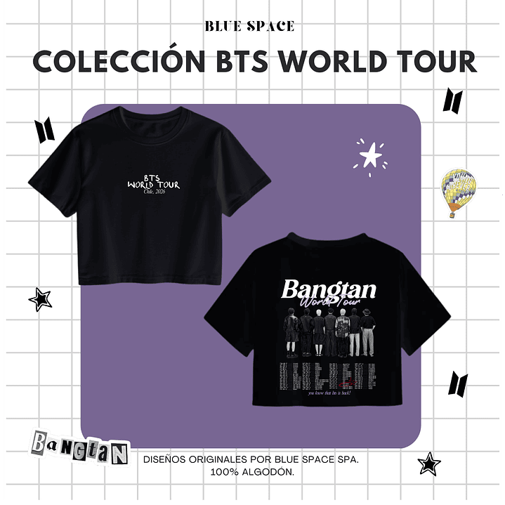 Polera BTS - WORLD TOUR CHILE VER 1.  10