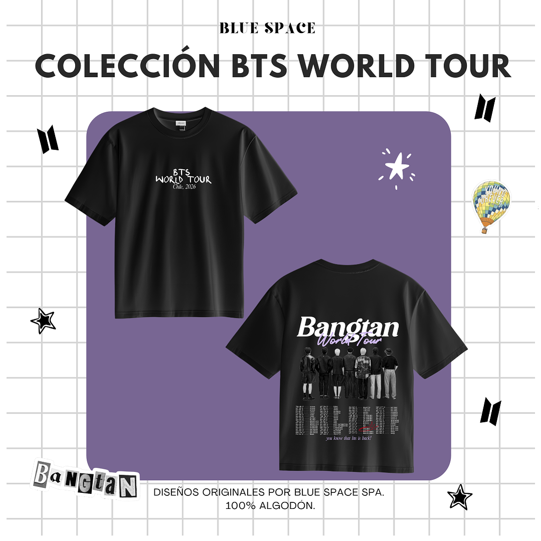Polera BTS - WORLD TOUR CHILE VER 1.  5