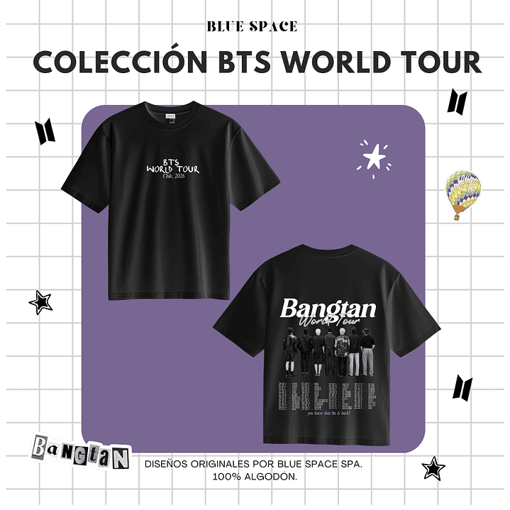 Polera BTS - WORLD TOUR CHILE VER 1.  5