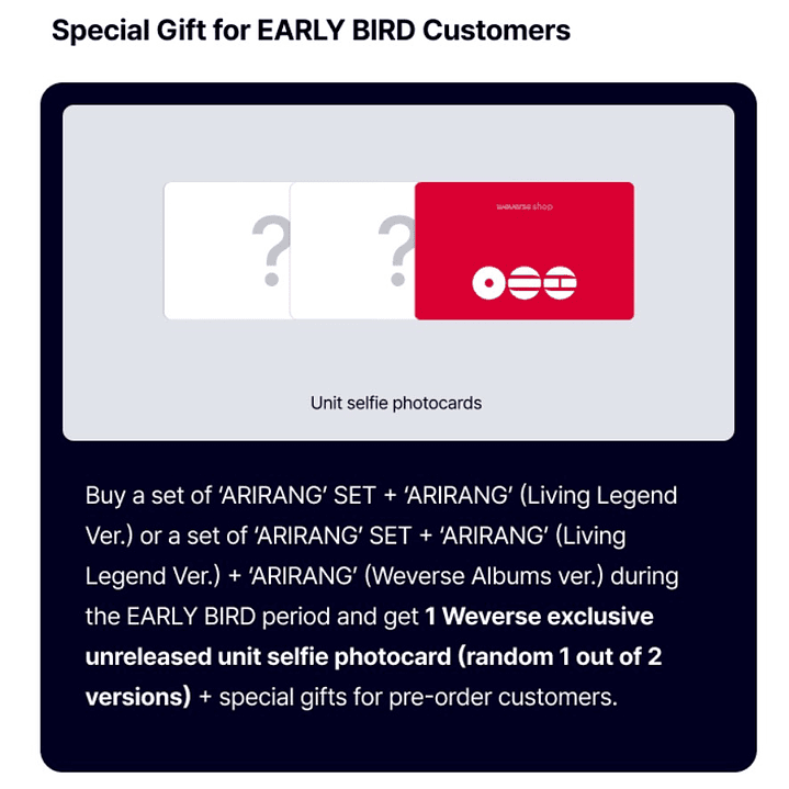 [PREVENTA EARLY BIRD] BTS - ARIRANG (SET) + ARIRANG (Living Legend Ver.)  2