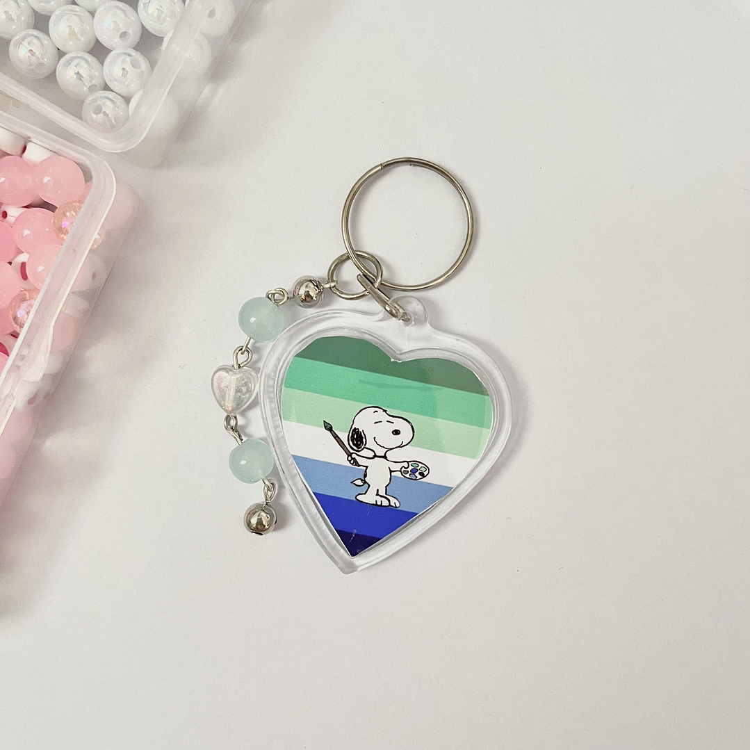 Llavero de Corazón - Snoopy Bandera Gay 1