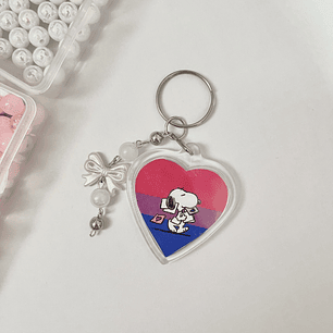 Llavero de Corazón - Snoopy Bandera Bisexual