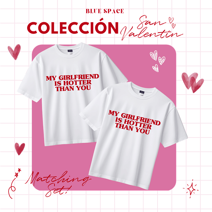 2 Poleras MATCHING MY GF IS HOTTER THAN YOU - SAN VALENTÍN 1